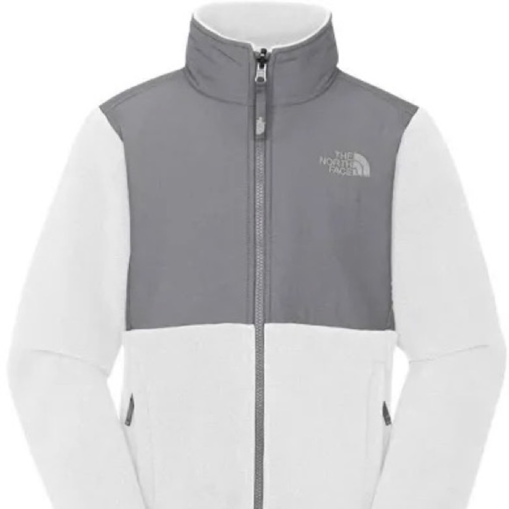 Women’s gray & white North Face Denali Jacket